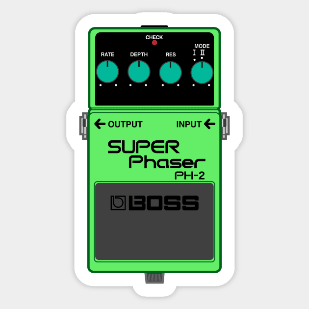 Boss PH-2 Super Phaser Guitar Effect Pedal Sticker by conform